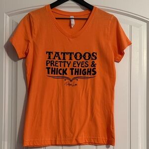 Tattoos Pretty Eyes & Thick Thighs T Shirt Small